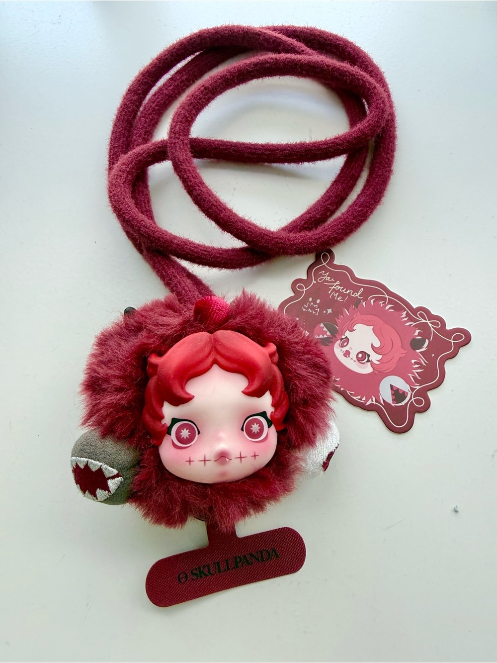 Pop Mart Skullpanda You Found Me Chomp Red Phone Lanyard Crossbody Strap